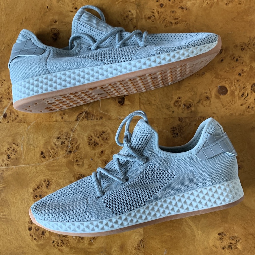 J/Slides Urban Sport Ophelia Knit Sneaker in Grey Slip On Cushioned